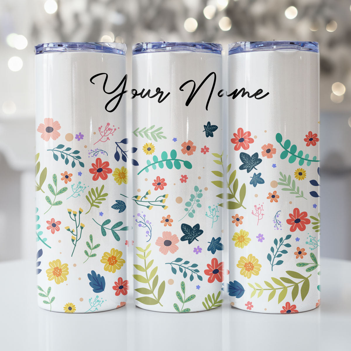 Personalised Tumbler Wildflower  D5