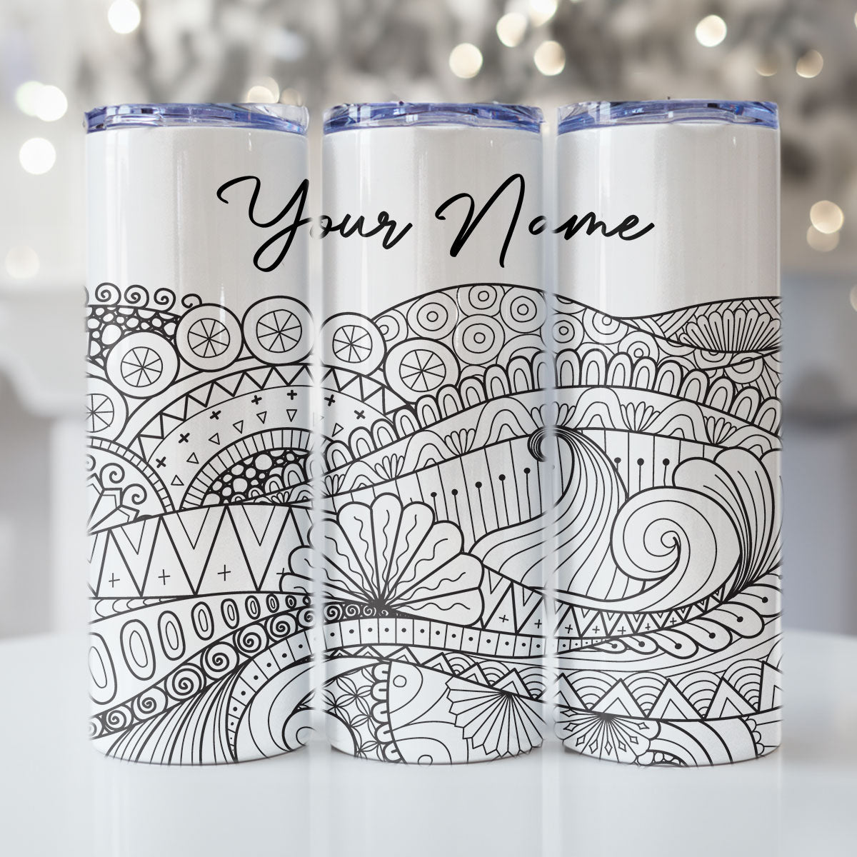 Personalised Tumbler Design Mandala D9