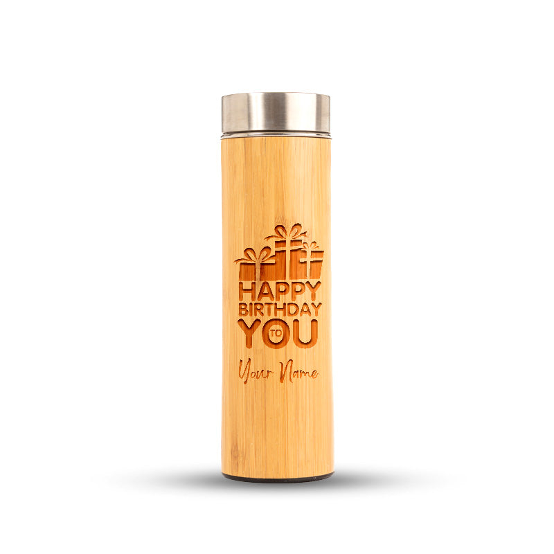 Wooden Tumbler with personalised design and  Name