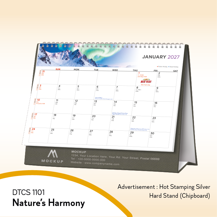 DTCS 1101 Nature's Harmony Desk Table Signature Calendar 2027