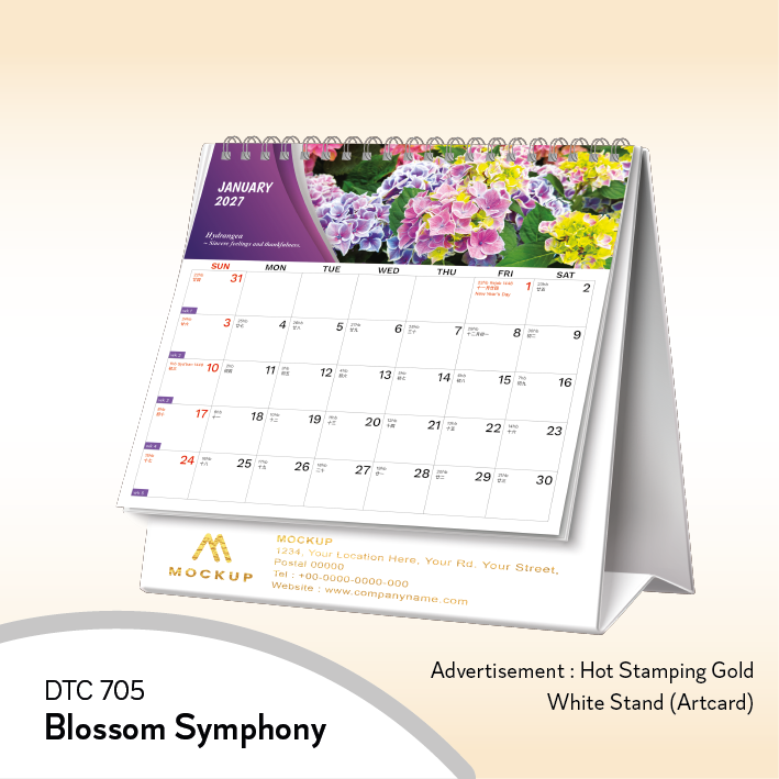 DTC 705 Table Calendar 2027 Custom Logo Malaysia
