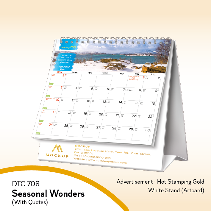 DTC 708 Table Calendar 2027 Custom Logo Malaysia