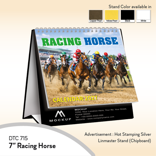DTC 715 - 7” Racing Horse Desk Table Calendar 2027