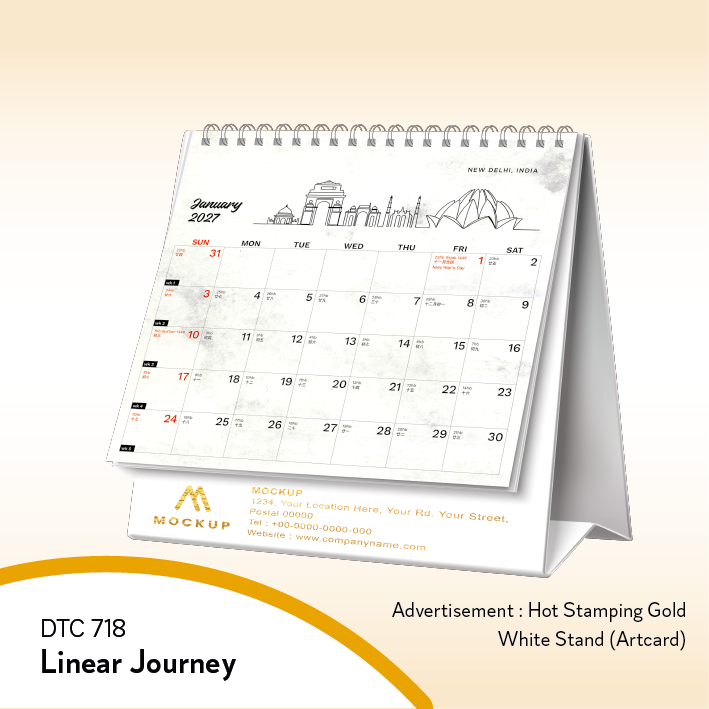 DTC 718 Linear Journey Desk Table Calendar 2027