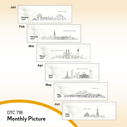 DTC 718 Linear Journey Desk Table Calendar 2027