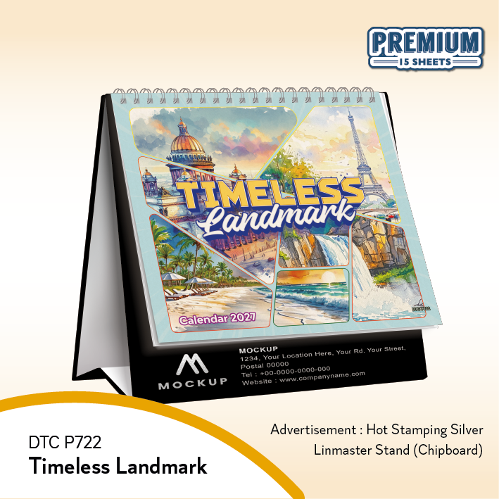 DTC P722 - Timeless Landmark Desk Table Calendar 2027