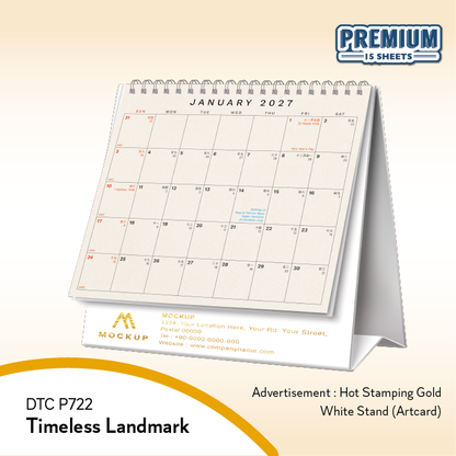 DTC P722 - Timeless Landmark Desk Table Calendar 2027