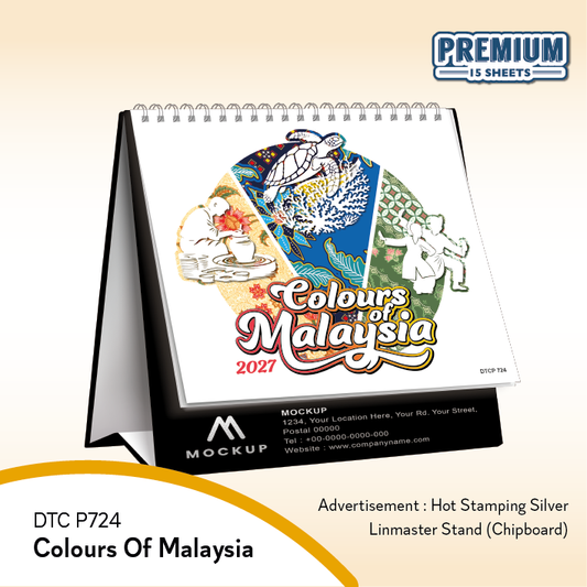 Table Calendar 2027, Custom Calendar, Desk Calendar, Corporate Gift, Year End Gift, Custom Logo Printing, Office Calendar, Promotional Gift, Staff Gift, Client Gift | DTC P724 - Colours Of Malaysia