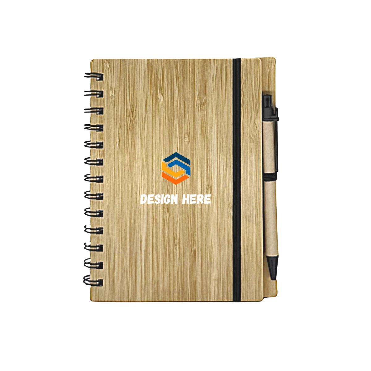EC26 Eco Notebook Bamboo Cover with Pen – Custom Logo Printing