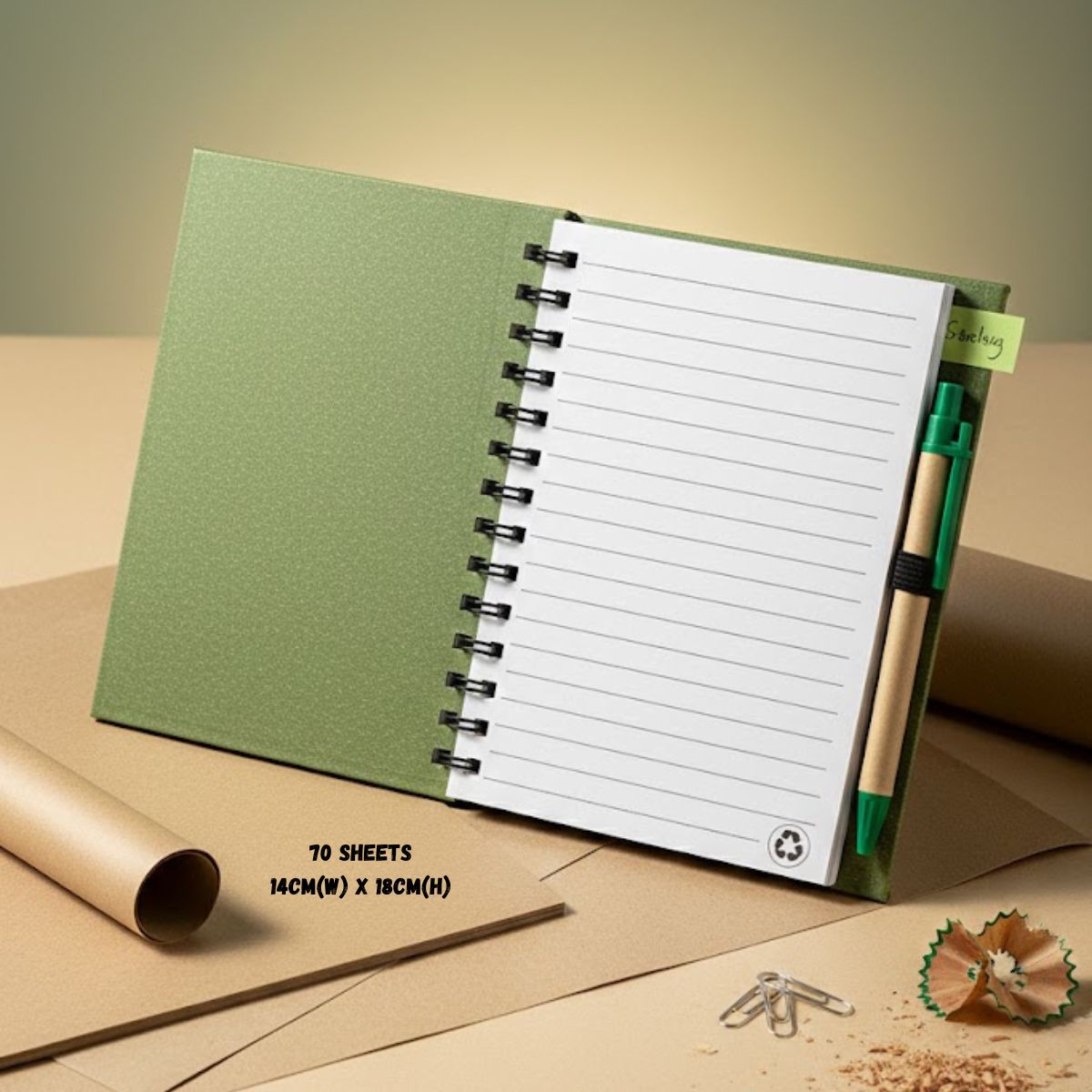 EC30 Eco Notepad with Pen  – Custom Logo Printing