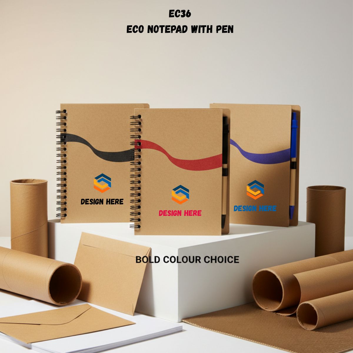 EC36 Eco Notepad with Pen - Custom Logo Printing