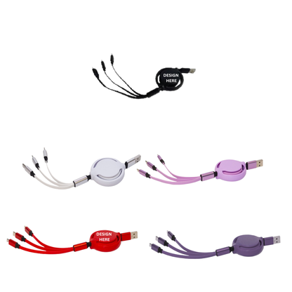 EP24 3-in-1 Retractable USB Charging Cable – Custom Logo
