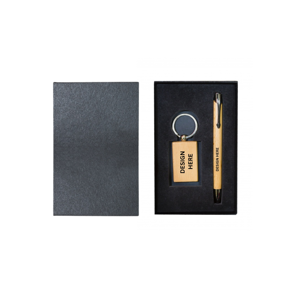 GB12 Gift Box Set  Wooden Keychain & Pen | Employee appreciation | Corporate Event | Corporate Gift Set | VIP Client gifts | Company anniversary gift | Premiumgift Supplier