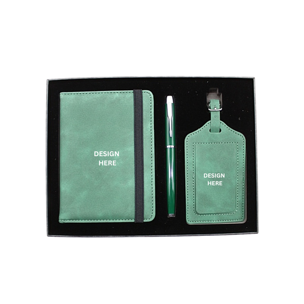 GB21 3 in 1 Gift Box Set Passport Holder, Metal Pen & Luggage Tag | Employee appreciation | Corporate Event | Corporate Gift Set | VIP Client gifts | Company anniversary gift | Premiumgift Supplier