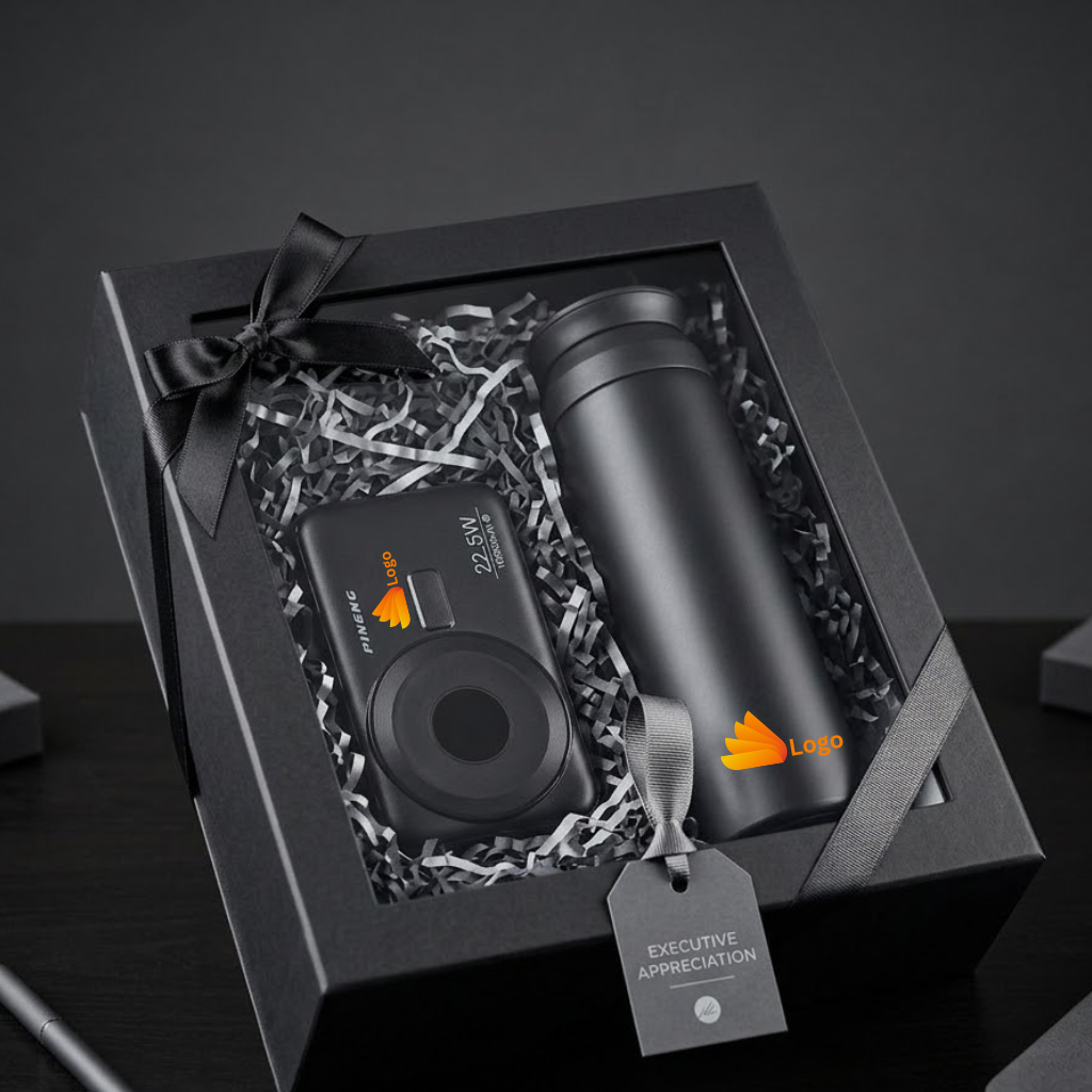 GS20262 Premium Corporate GiftSet Tumbler and wireless power bank 10000mAh