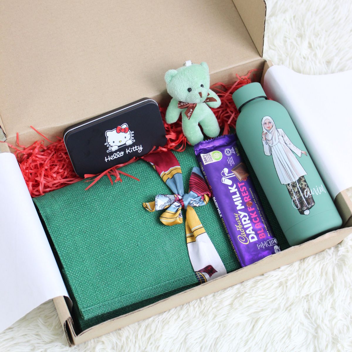 Personalised Gift Set - Luxe Tumbler, Jutebag ,Teddy Bear Tiny and Chocolate