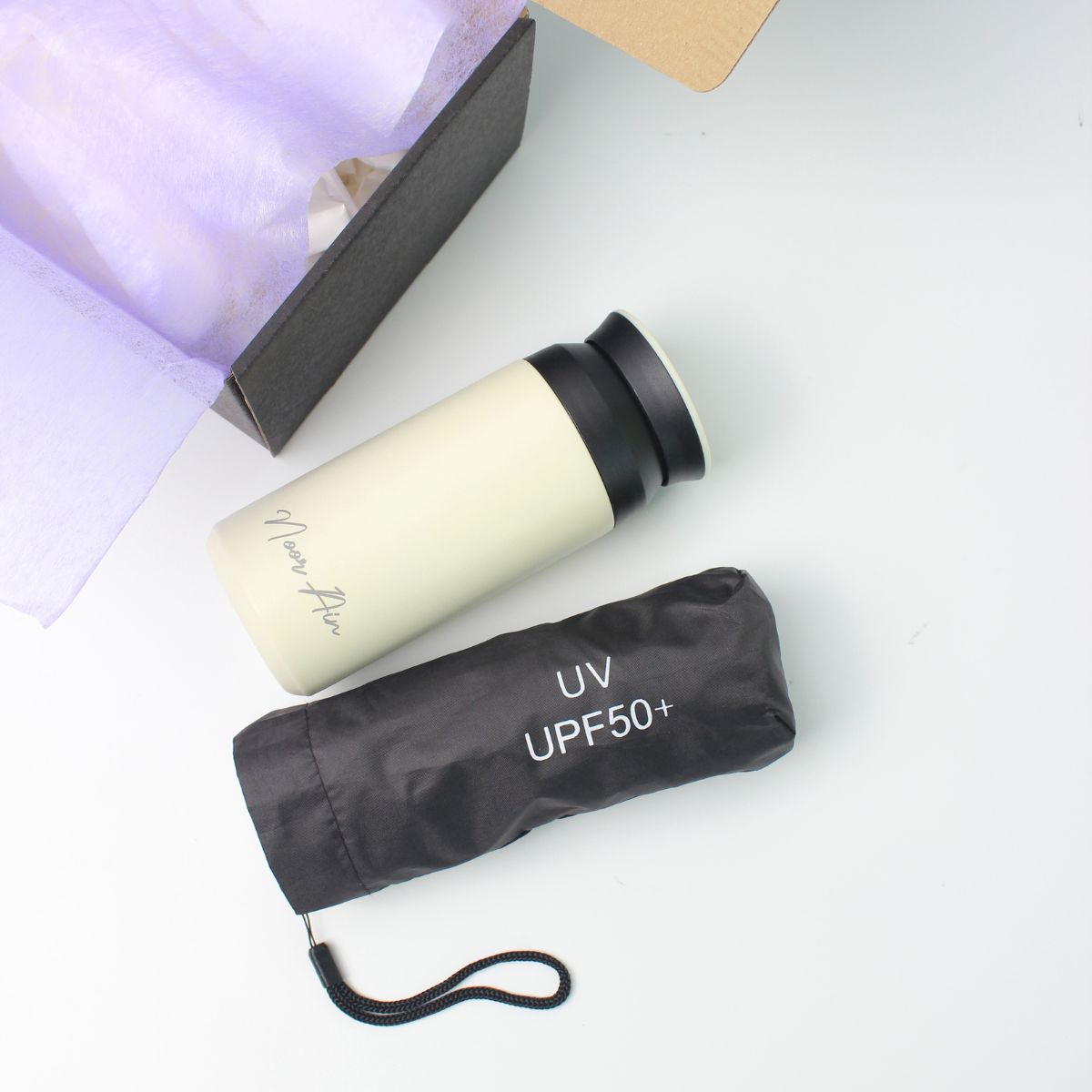 Personalised GIft Set Petite Coffee Tumbler with umbrella UV