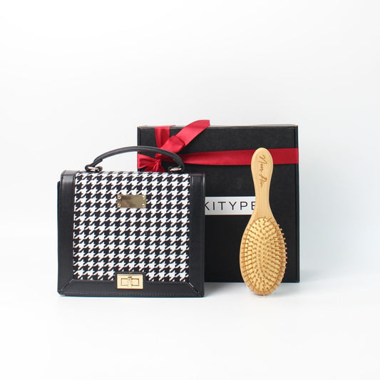 Personalised Gift Set Chloe Totebag and Wooden Comb with personalised name