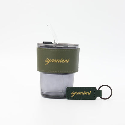 Gift Set Personalised Glass Jar and Keychain Leather