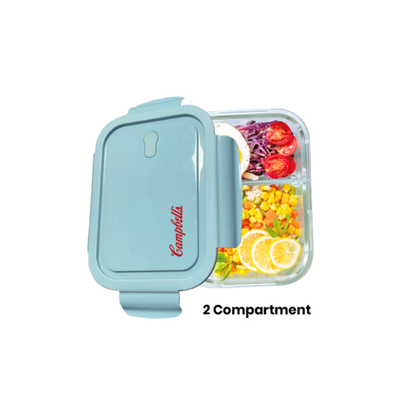 Lunch box glass with 2 compartment | Lunch box custom logo supplier | Corporate Gift 