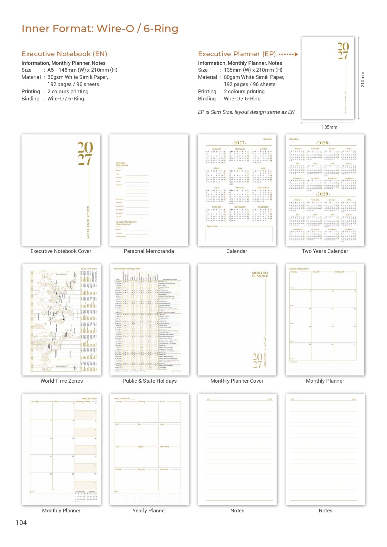 Inner Format 2027 Wire O & 6 ring  | Corporate Gifts | Organizer, Diary & Planner Supplier Malaysia | Executive Notebook |  Thermal PU Leather | Staff Appreciation Gift | Event Gifts | Premium Gifts