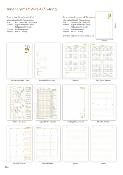 Inner Format 2027 Wire O & 6 ring  | Corporate Gifts | Organizer, Diary & Planner Supplier Malaysia | Executive Notebook |  Thermal PU Leather | Staff Appreciation Gift | Event Gifts | Premium Gifts