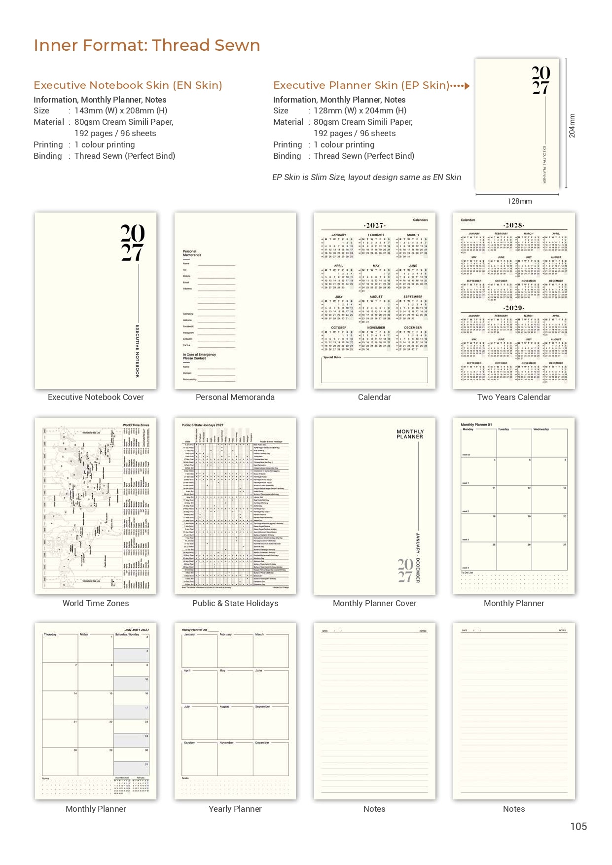 Inner Format organizer 2027 Thread Sewn | Corporate Gifts | Organizer, Diary & Planner Supplier Malaysia | Executive Notebook |  Thermal PU Leather | Staff Appreciation Gift | Event Gifts | Premium Gifts