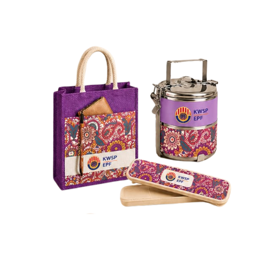 JPS 7883 Set Gift Jutebag | Tiffin | Cutlery Set