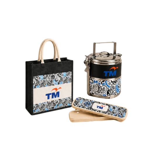 JPS 7884 Set Gift Jutebag | Tiffin | Cutlery Set 