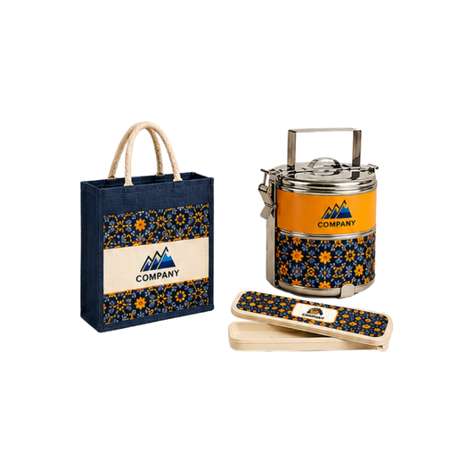 JPS 7888 Set Gift Jutebag | Tiffin | Cutlery Set