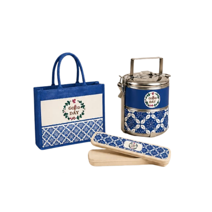 JPS 7890 Set Gift Jutebag | Tiffin | Cutlery Set