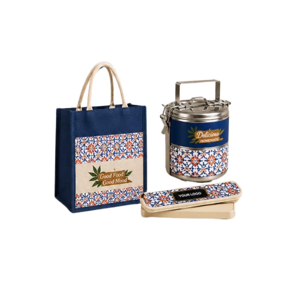 JPS 7882 Set Gift Jutebag | Tiffin | Cutlery Set