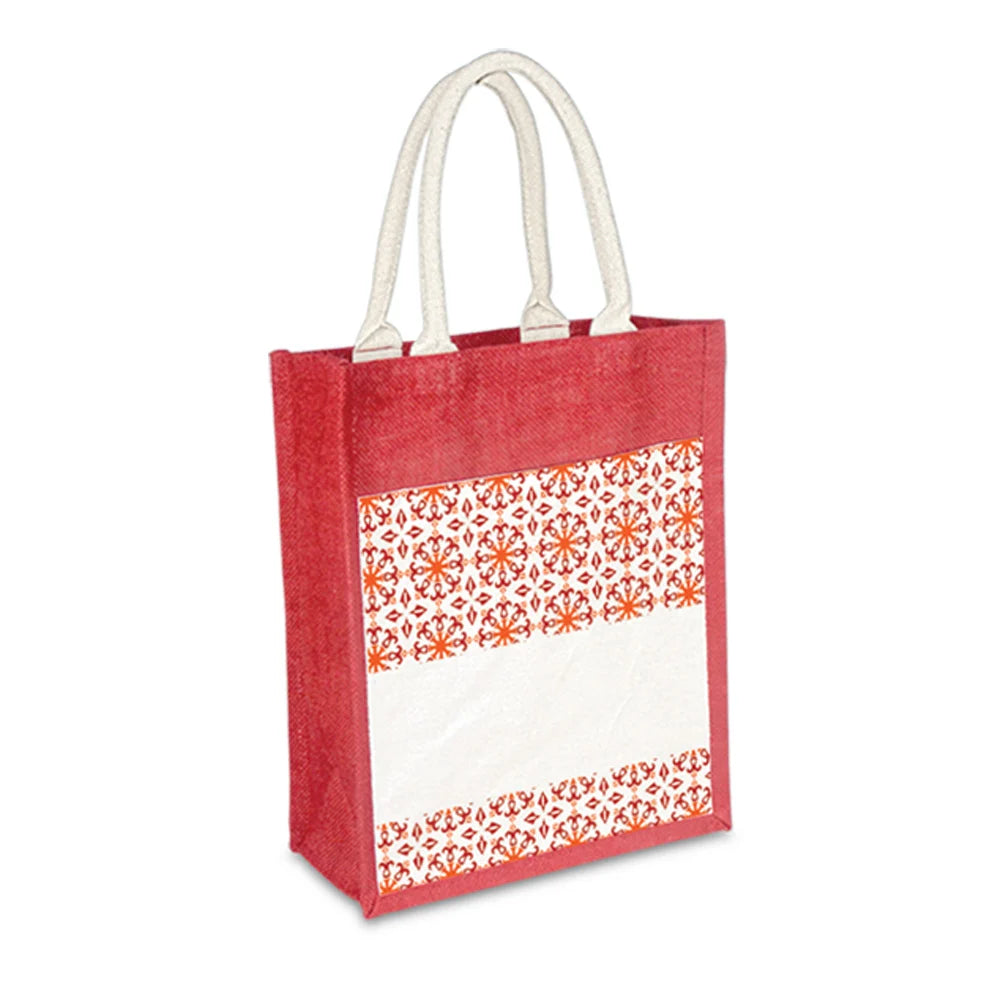 JUTE270  Jute Bag with Canvas Compartment