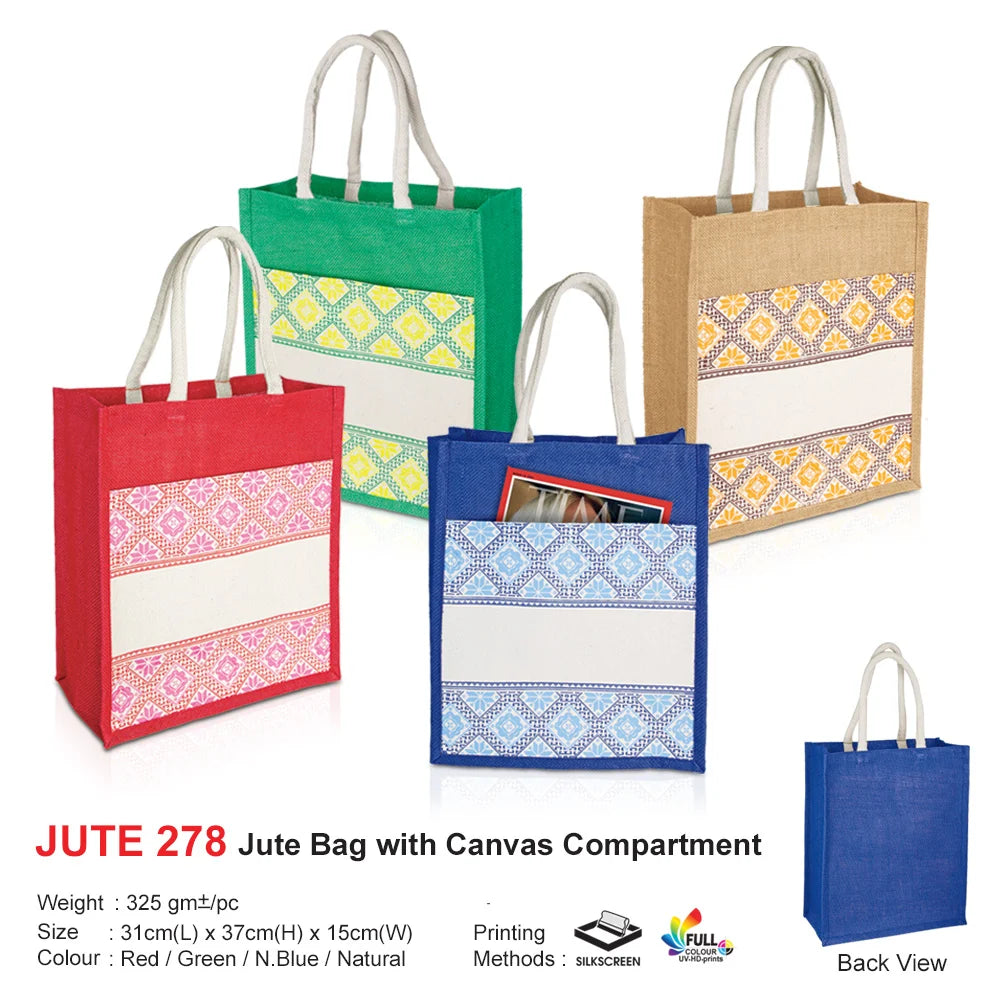 Jutebag JUTE278 | Custom printing Logo | Corporate Gift | HAdiah Hari guru
