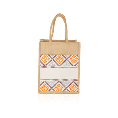 JUTE 279  Jute Bag with Canvas Compartment