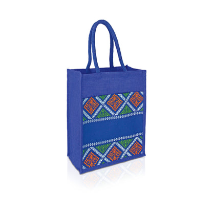 JUTE 279  Jute Bag with Canvas Compartment