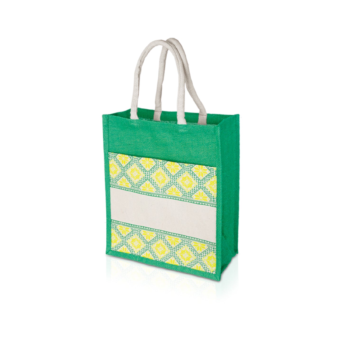 JUTE 278  Jute Bag with Canvas Compartment