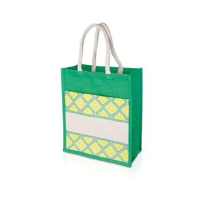 JUTE 278  Jute Bag with Canvas Compartment