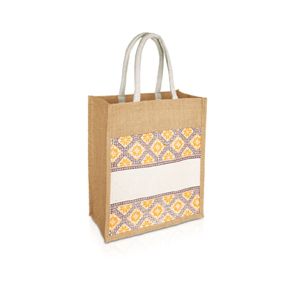 JUTE 278  Jute Bag with Canvas Compartment