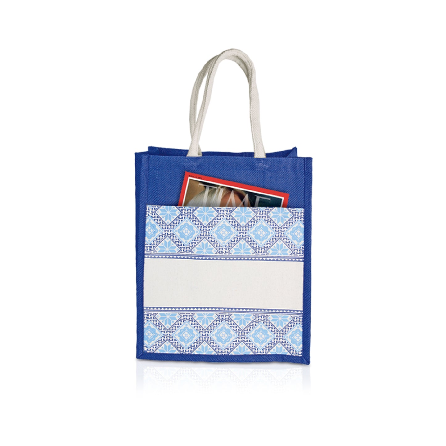 JUTE 278  Jute Bag with Canvas Compartment