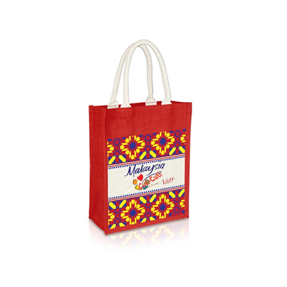 JUTE272  Jute Bag with Canvas Compartment
