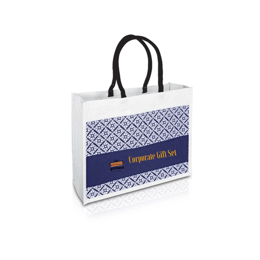 JUTE280 Jute Bag with Canvas Compartment