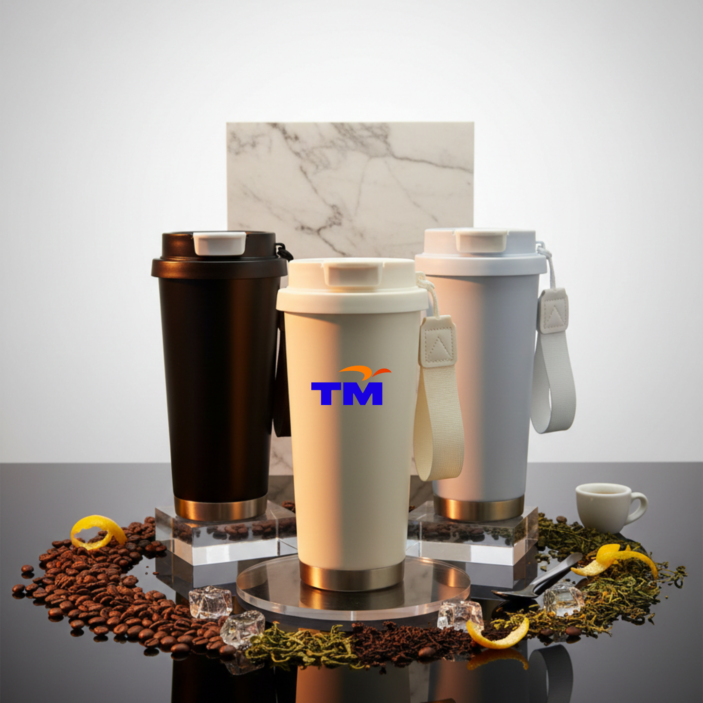 AM70 550ml Stainless Steel Auto Mug (Double Wall) – Straw Inside | Custom Logo Printing