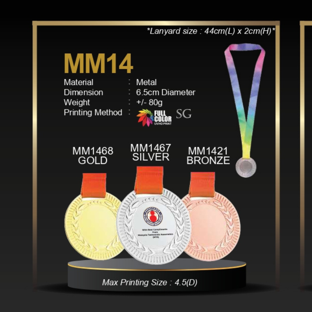 MM14 Medal | Crystal Plaque custom printing for awards and recognition gifts Malaysia | Wooden Crystal Plaque | Crystal Plaque |Award Plaque |Appreciation Plaque