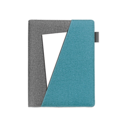 NB412 PU Organizer with Calendar  Two-tone gray and teal notebook on a white background