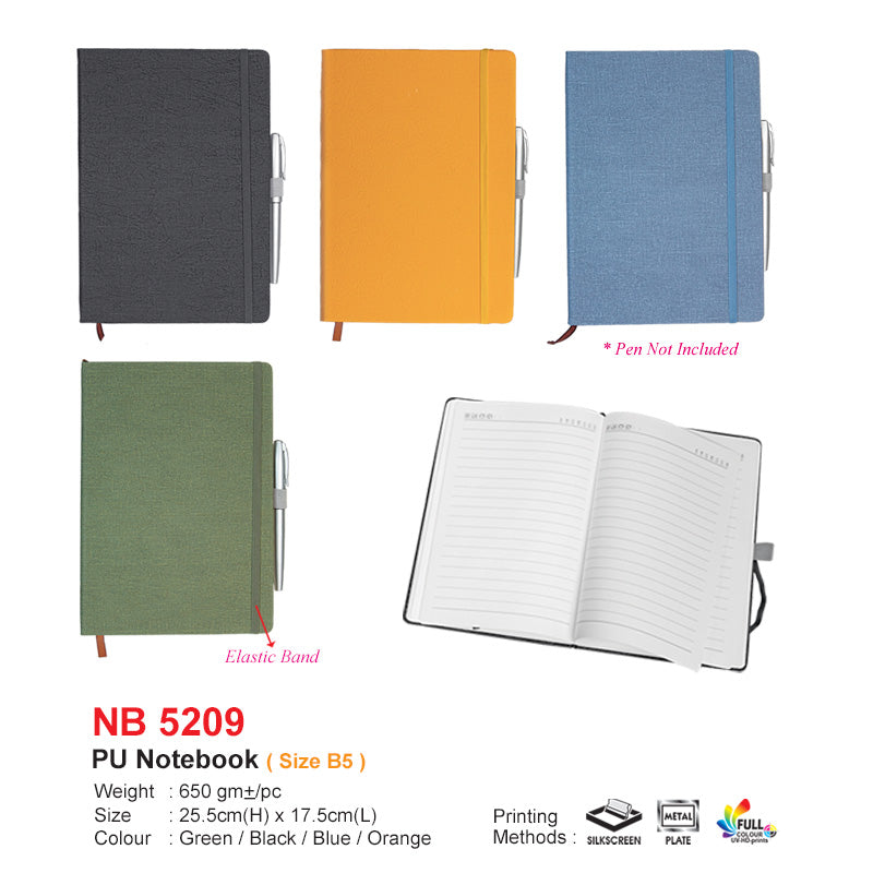 NB5209 PU Notebook - Size B5