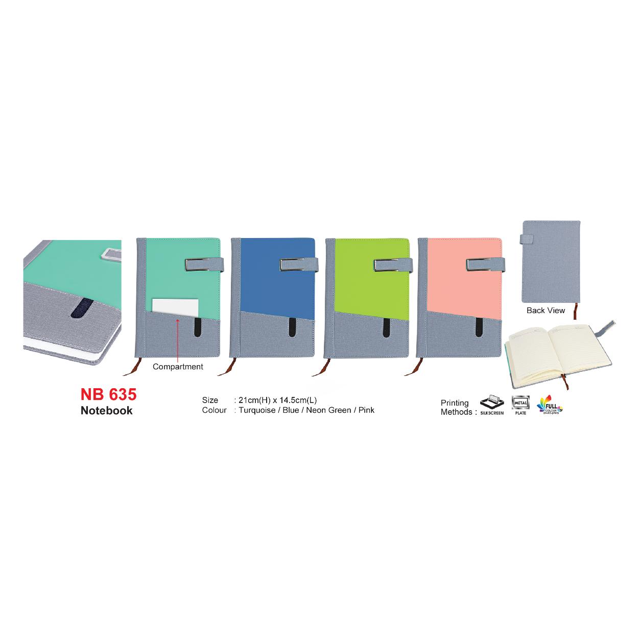 NB635 Notebook with magnetic Strap