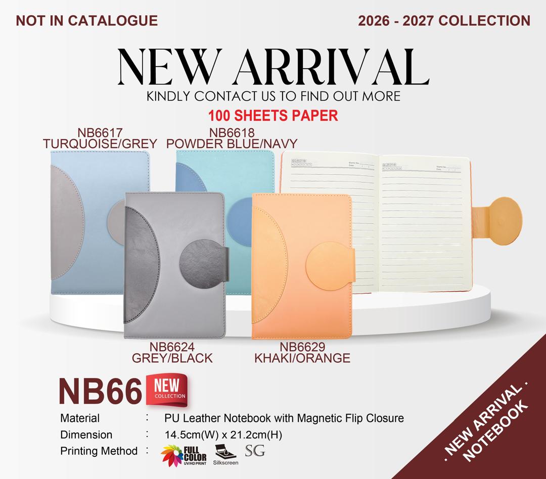 NB66 PU Leather Notebook with Magnetic Flip Closure