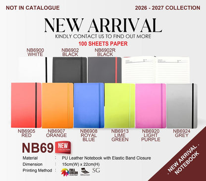 NB69 Notebook with PU leather with Elastic closure