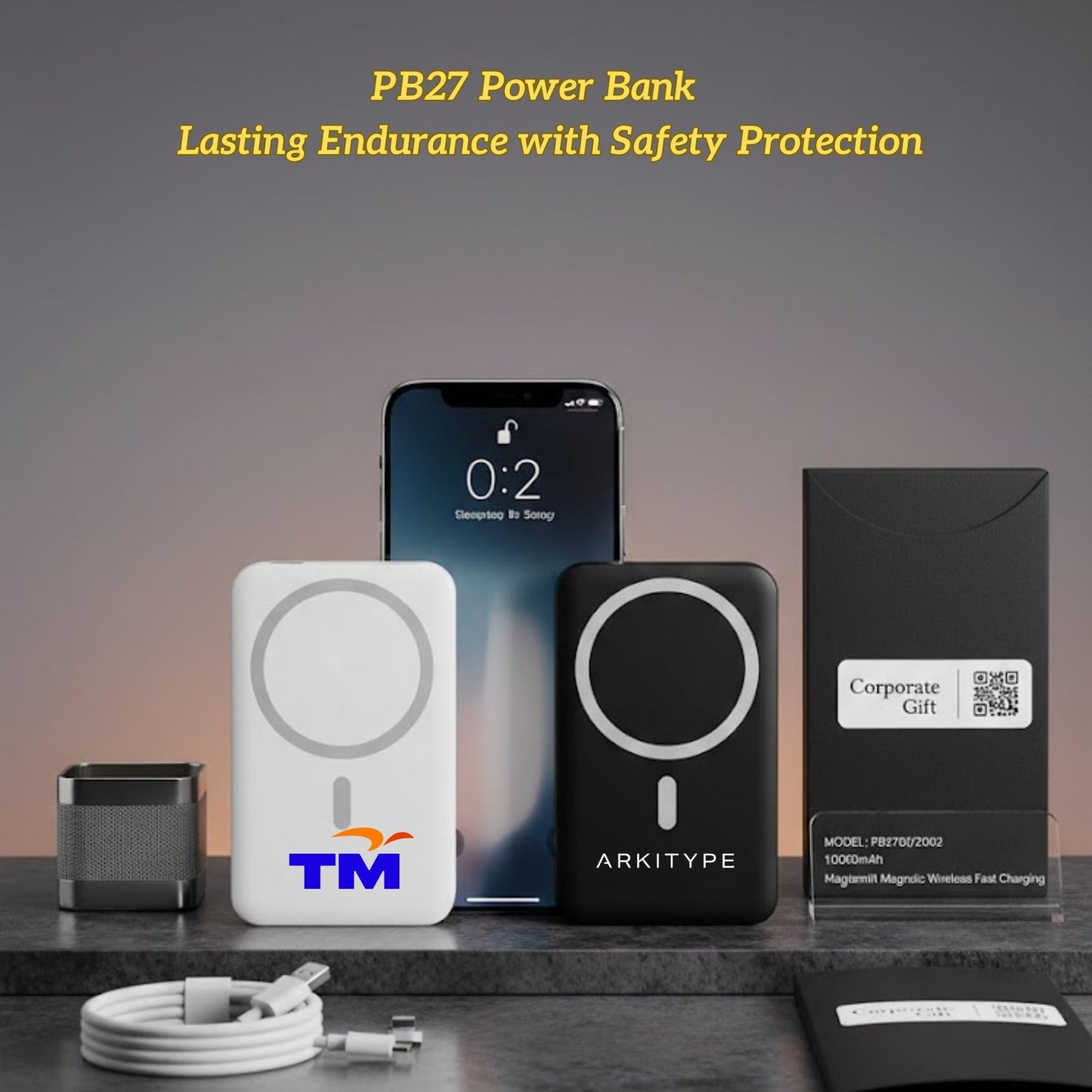 PB27 10,000mAh Magnetic Wireless Power Bank (Fast Charging) – Custom Logo Printing